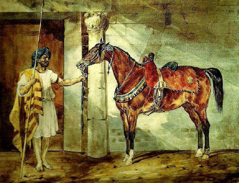 charles emile callande cheval arabe oil painting picture
